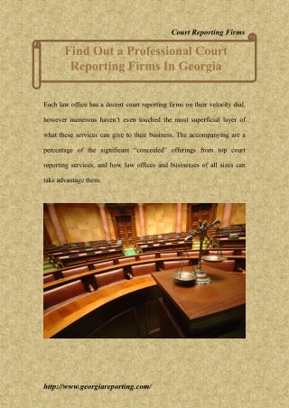 Find Out a Professional Court Reporting Firms In Georgia