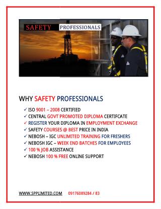Govt approved Industrial and fire and safety course syllabus & Course Details - Nebosh safety courses in chennai