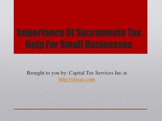 Importance Of Sacramento Tax Help For Small Businesses