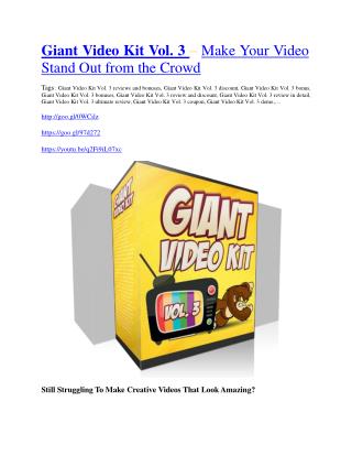 Giant Video Kit Vol. 3 review and giant bonus with 100 items
