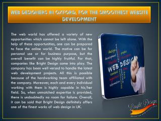 Web designers in Oxford, for the smoothest website development