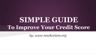 Do It Yourself To Improve Your Credit Score