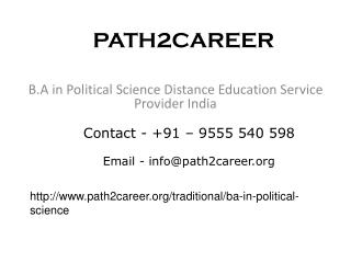 Distance Education Course In B.A In Political Science In Delhi @9278888356