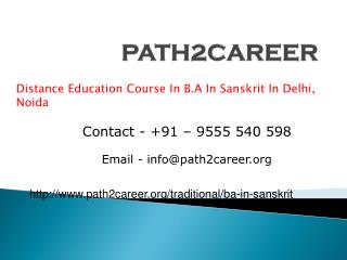 Distance Education Course In B.A In Sanskrit In Delhi, Noida @9278888356