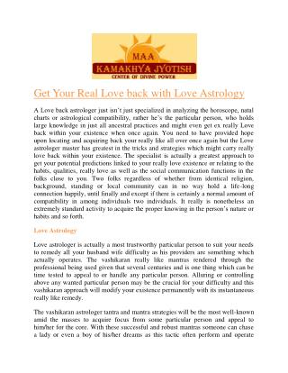 Get Your Real Love back with Love Astrology by N L Swami