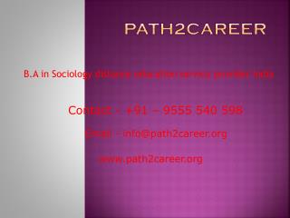 Distance education in B.A in Sociology UP,Noida @9278888356