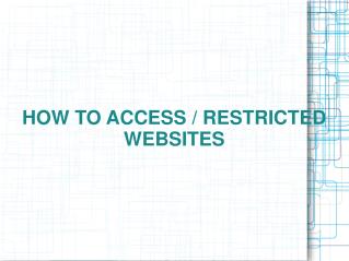 Ppt access For Blocked Websites
