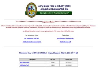 Blog 79 USMC 20150815 Effective 01 October 2015, The Army Will Sunset Army Single Face To Industry (ASFI)