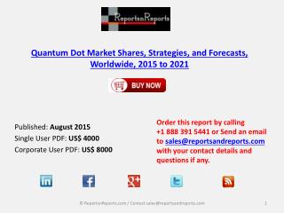 Quantum Dot Market and Quantum Dot LED (QLED) Solar Analysis Report 2021