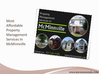 Most Affordable Property Management Services In McMinnville