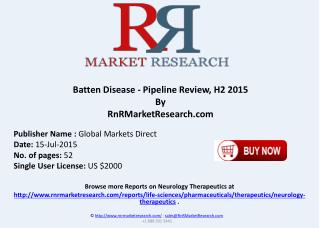 Batten Disease Pipeline Therapeutics Assessment Review H2 2015