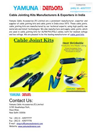 Cable Jointing Kits Manufacturers in India