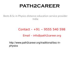 Best B.Sc in Physics distance education service provider India @9278888356