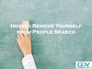 How to Remove Yourself from People Search
