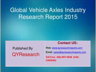 Global Vehicle Axles Market 2015 Industry Size, Shares, Research, Insights, Growth, Analysis, Trends, Overview and Forec