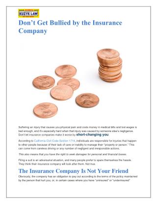 Don’t Get Bullied by the Insurance Company