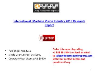 International Machine Vision Industry 2015 Research Report