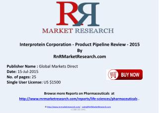 Interprotein Corporation Product Pipeline Therapeutics Assessment Review 2015