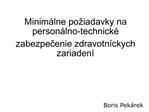 Minim lne po iadavky na person lno-technick zabezpecenie zdravotn ckych zariaden