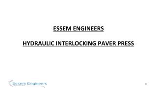 Essem Engineers - Hydraulic Interlocking Paver Press