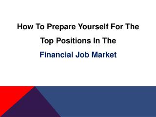 Financial Job Market