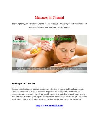 Massages in Chennai