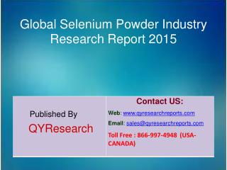 Global Selenium Powder Market 2015 Industry Size, Shares, Research, Growth, Insights, Analysis, Trends, Overview and For