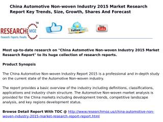 China Automotive Non-woven Industry 2015 Market Research Report
