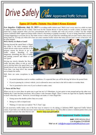 Types Of Traffic Tickets You Didn’t Knew Existed!
