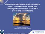 Modeling of background error covariance matrix: non exhaustive review and challenges for convective scale DA of clouds a