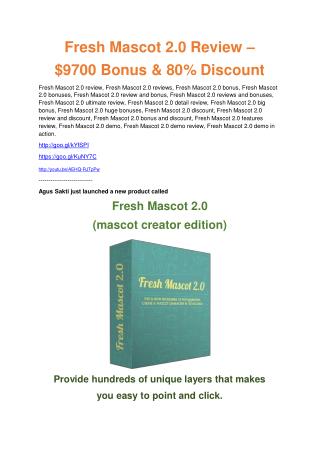 Fresh Mascot Vol2 REVIEW and GIANT $21600 bonuses