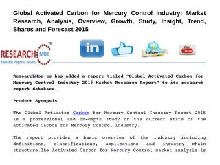 Global Activated Carbon for Mercury Control Industry 2015 Market Research Report