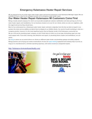 Emergency Water Heater Repair Kalamazoo