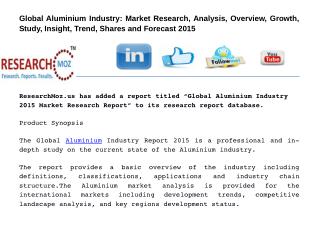 Global Aluminium Industry 2015 Market Research Report