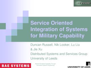 Service Oriented Integration of Systems for Military Capability