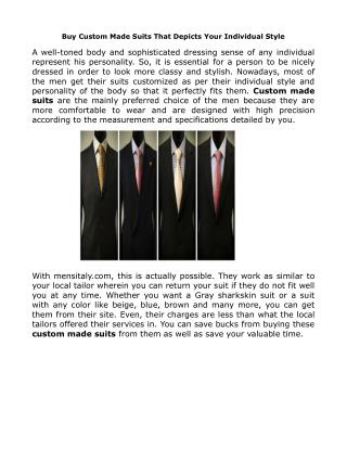 Get Custom Made Affordable Suits