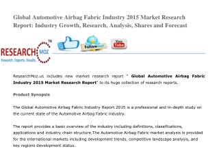 Global Automotive Airbag Fabric Industry 2015 Market Research Report