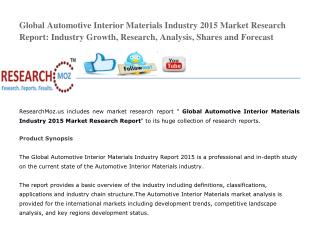 Global Automotive Interior Materials Industry 2015 Market Research Report