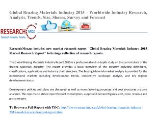 Global Brazing Materials Industry 2015 Market Research Report