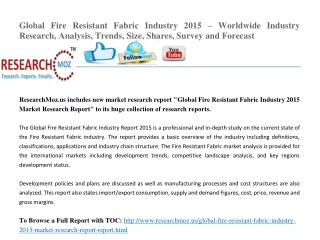 Global Fire Resistant Fabric Industry 2015 Market Research Report
