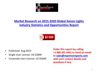 2015-2020 Global Xenon Lights industry Statistics and Opportunities Report