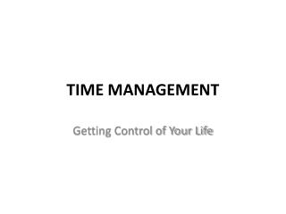 TIME MANAGEMENT