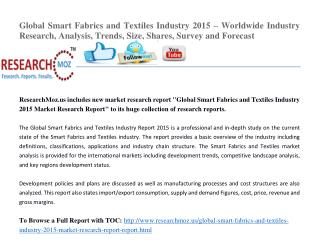 Global Smart Fabrics and Textiles Industry 2015 Market Research Report