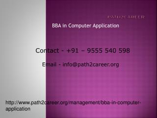 BBA in Computer Application @8527271018