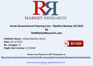 Acute Sensorineural Hearing Loss Pipeline Therapeutics Assessment Review H2 2015