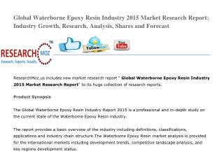 Global Waterborne Epoxy Resin Industry 2015 Market Research Report