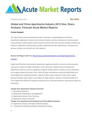 Global and China Apartments Industry 2015 Size, Share, Analysis, Forecast Acute Market Reports