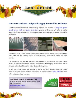 Gutter Guard and Leafguard Supply & Install in Brisbane