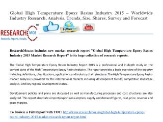 Global High Temperature Epoxy Resins Industry 2015 Market Research Report