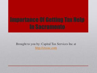 Importance Of Getting Tax Help In Sacramento